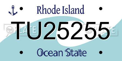 TU25255 Rhode Island License Plate