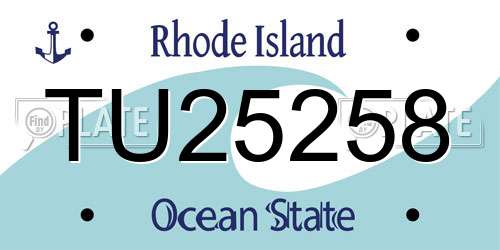 TU25258 Rhode Island License Plate