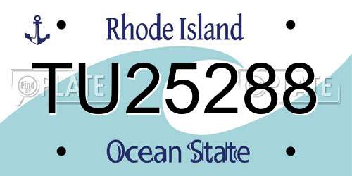 TU25288 Rhode Island License Plate