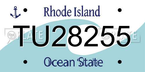 TU28255 Rhode Island License Plate