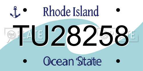 TU28258 Rhode Island License Plate