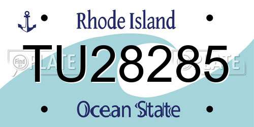 TU28285 Rhode Island License Plate