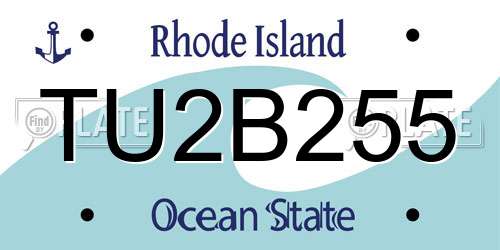 TU2B255 Rhode Island License Plate