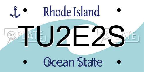 TU2E2S Rhode Island License Plate