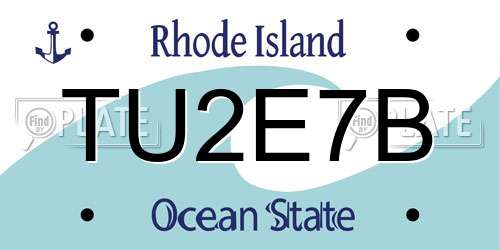 TU2E7B Rhode Island License Plate