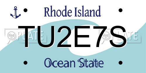 TU2E7S Rhode Island License Plate