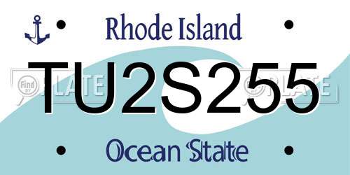 TU2S255 Rhode Island License Plate