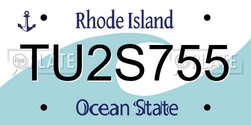 TU2S755 Rhode Island License Plate