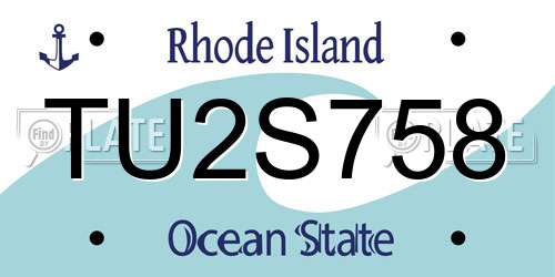 TU2S758 Rhode Island License Plate