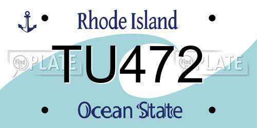 TU472 Rhode Island License Plate