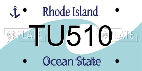 TU510 Rhode Island License Plate