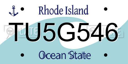 TU5G546 Rhode Island License Plate