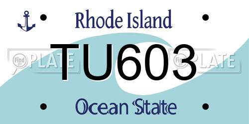 TU603 Rhode Island License Plate