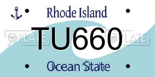 TU660 Rhode Island License Plate