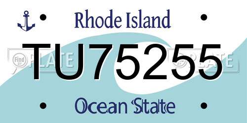 TU75255 Rhode Island License Plate