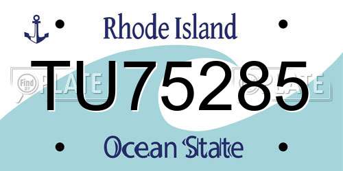 TU75285 Rhode Island License Plate