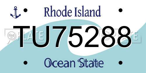 TU75288 Rhode Island License Plate