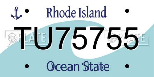 TU75755 Rhode Island License Plate