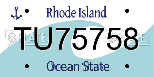 TU75758 Rhode Island License Plate