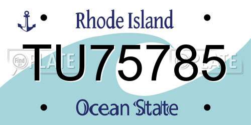 TU75785 Rhode Island License Plate