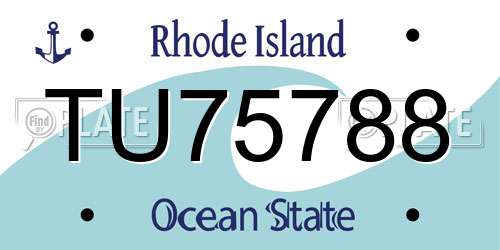 TU75788 Rhode Island License Plate