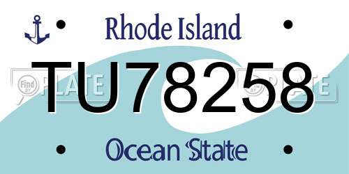 TU78258 Rhode Island License Plate