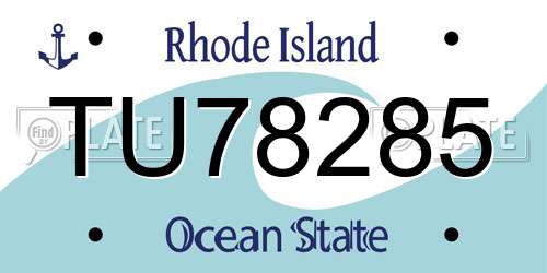 TU78285 Rhode Island License Plate