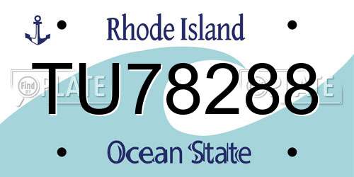 TU78288 Rhode Island License Plate