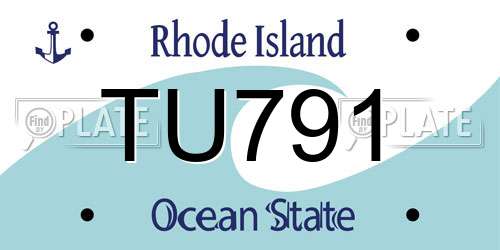 TU791 Rhode Island License Plate