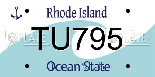 TU795 Rhode Island License Plate