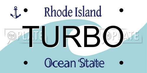TURBO Rhode Island License Plate