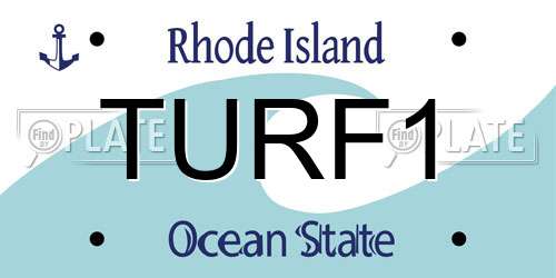 TURF1 Rhode Island License Plate