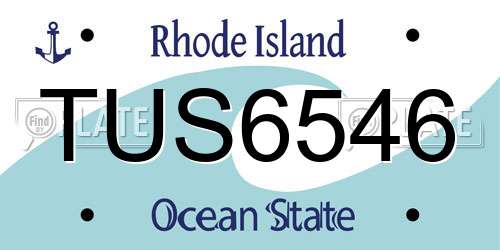TUS6546 Rhode Island License Plate