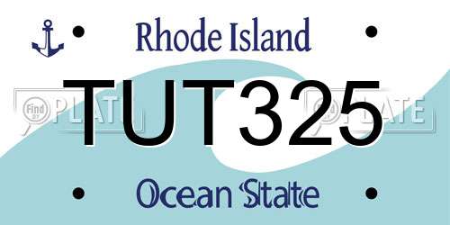 TUT325 Rhode Island License Plate
