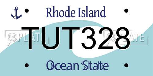TUT328 Rhode Island License Plate