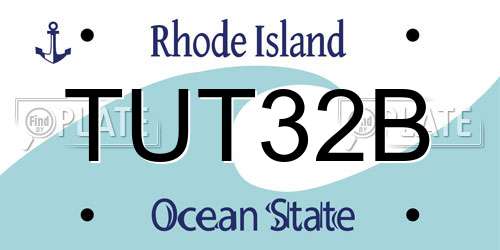 TUT32B Rhode Island License Plate