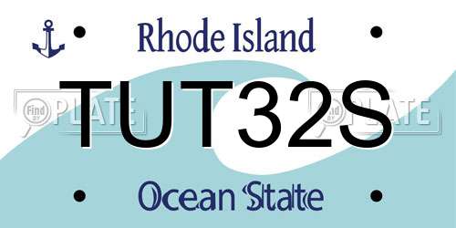TUT32S Rhode Island License Plate