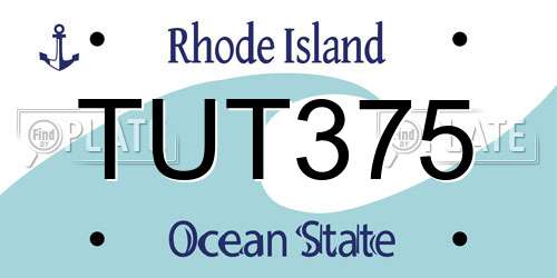 TUT375 Rhode Island License Plate