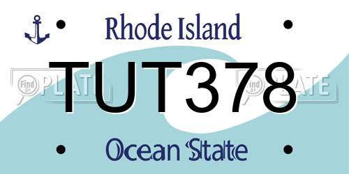 TUT378 Rhode Island License Plate