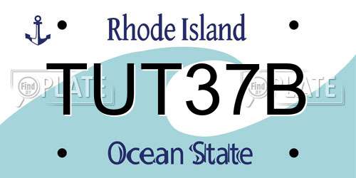 TUT37B Rhode Island License Plate