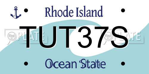 TUT37S Rhode Island License Plate