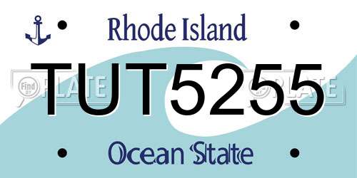 TUT5255 Rhode Island License Plate