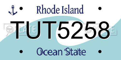 TUT5258 Rhode Island License Plate