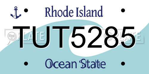 TUT5285 Rhode Island License Plate