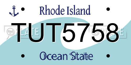 TUT5758 Rhode Island License Plate