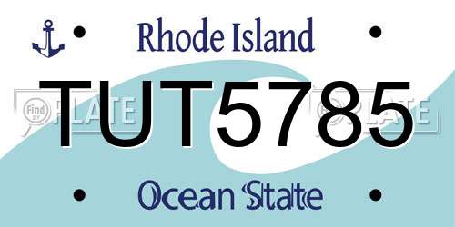TUT5785 Rhode Island License Plate