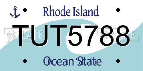 TUT5788 Rhode Island License Plate
