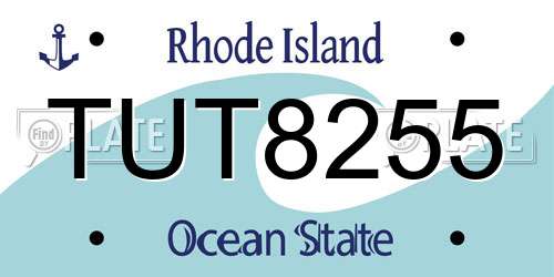 TUT8255 Rhode Island License Plate