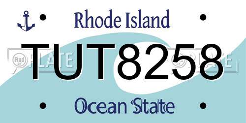 TUT8258 Rhode Island License Plate