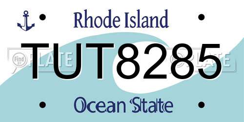 TUT8285 Rhode Island License Plate